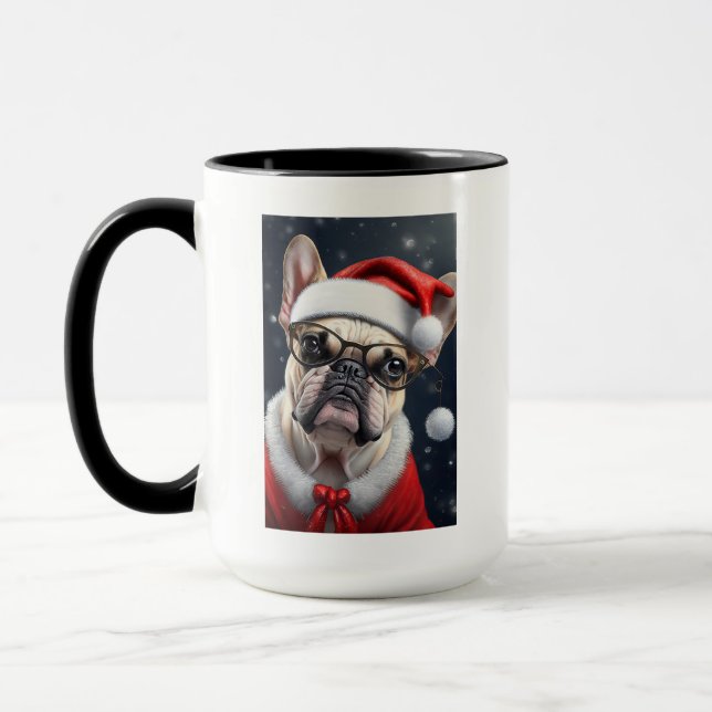 Mug Joli French Bulldog Père Noël Noël Conception (Gauche)