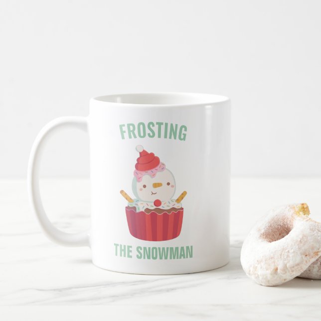 Mug Joli glaçage Le Cupcake Doodle de bonhomme de neig (Avec donut)