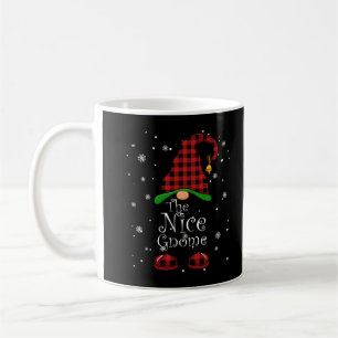 Mug Joli Gnome Buffalo à carreaux assorti pour Noël en