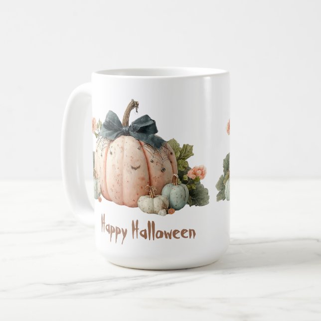 Mug Joli Halloween du Citrouille du mignon Pastel (Devant gauche)