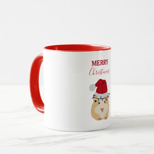 Mug Joli Hamster de Noël Funny Animal Santa Hat (Devant gauche)