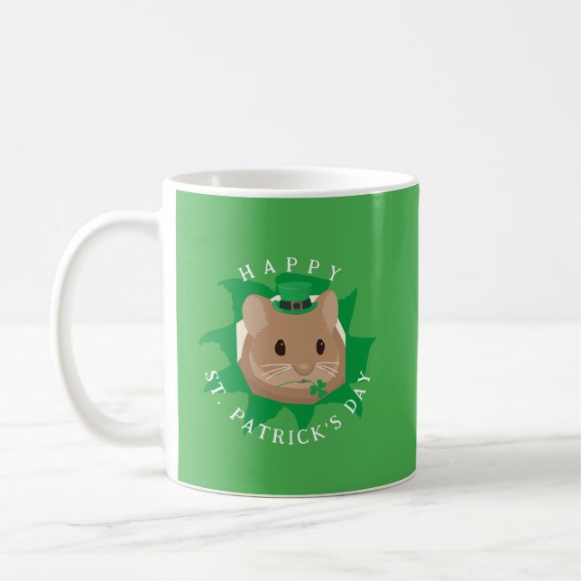 Mug Joli hamster jour de la Saint-Patrick regardant à  (Gauche)