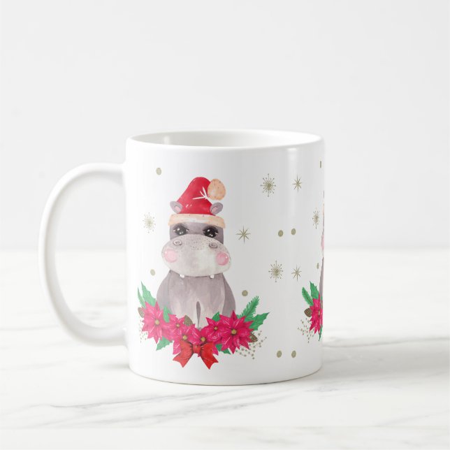 Mug Joli Hippo de Noël (Gauche)