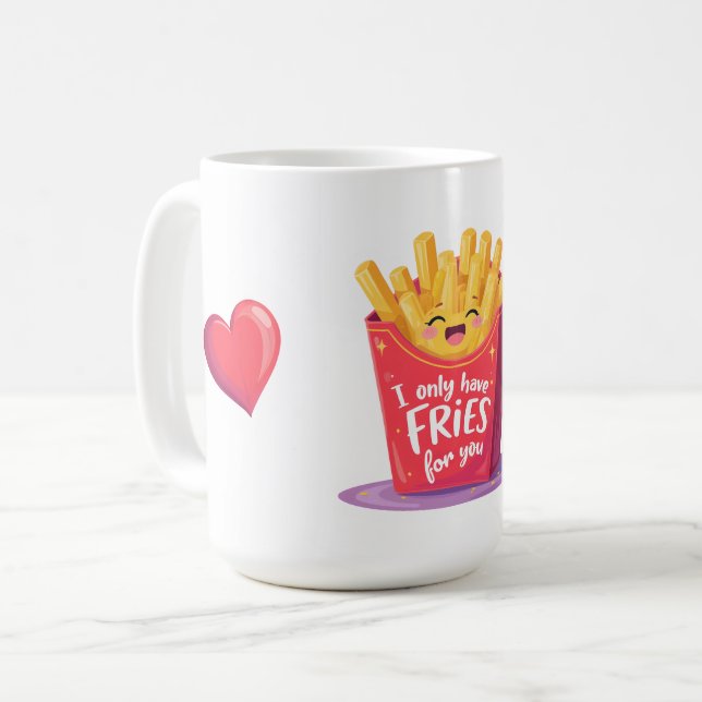 Mug Joli jeu de mots sur les frites pour la Saint-Vale (Devant gauche)