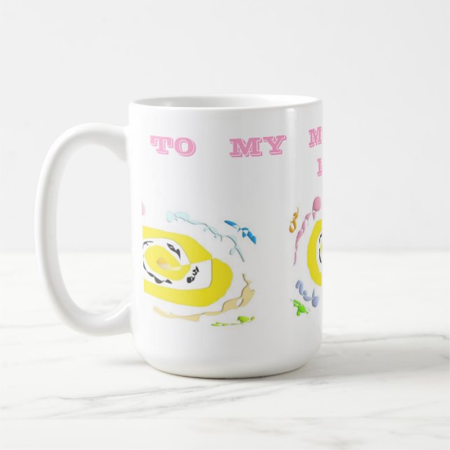 Mug Joli joli type de fleur jaune motif (Gauche)