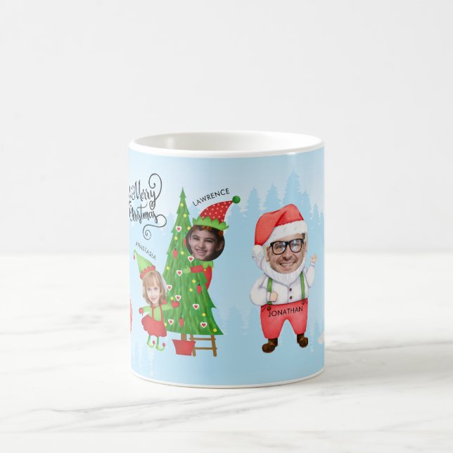 Mug Joli joyeux Noël 4 Photo Famille Père Noël (Centre)