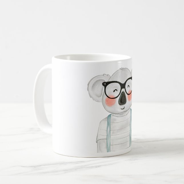 Mug Joli koala à l'aquarelle avec des lunettes (Créateur téléchargé)