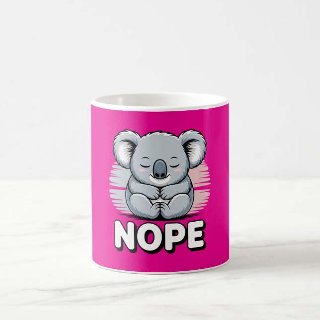 Mug Joli koala endormi “Non” Dessin animé drôle (Centre)