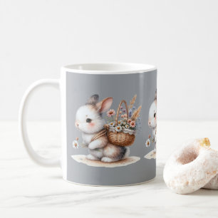 Mug Joli lapin aux fleurs Aquarelle Art