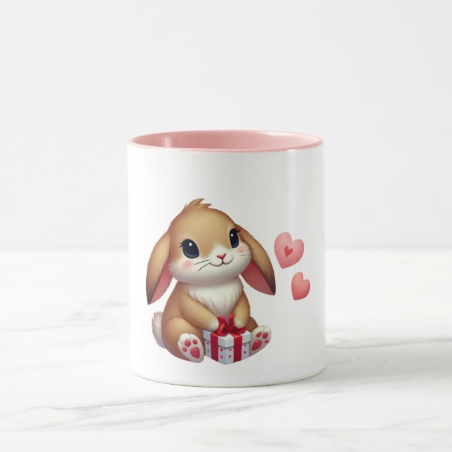Mug Joli lapin de la Saint-Valentin  (Centre)