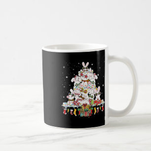 Mug Joli lapin de Noël Arbre lapins blancs entouré