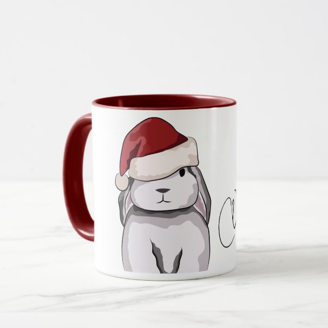 Mug Joli lapin image de Noël (Devant gauche)