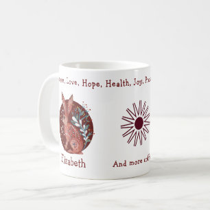 Mug Joli Lapin Rouge Et Plante. Amusant Et Positif