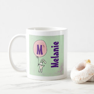 Mug Joli lapin tenant un monogramme de ballon