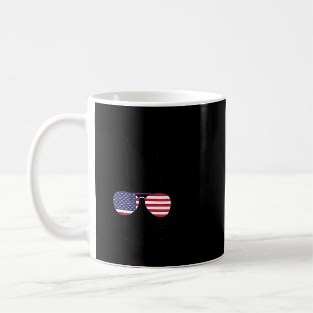 Mug Joli lapin Visage américain Lunettes Drapeau Pâque (Gauche)