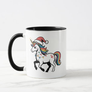 Mug Joli licorne cerf renne lumières de Noël drôle 