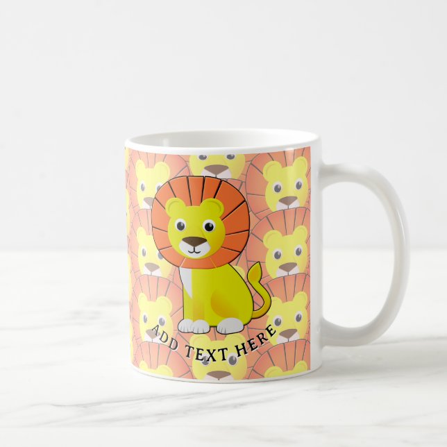 Mug Joli Lion Bébé sur tout le Motif d'impression (Droite)