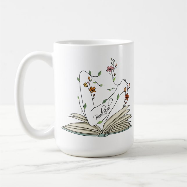 Mug Joli livre délicat fleurs sauvages cadeau pour ell (Gauche)