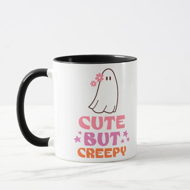 Mug Joli mais Fantôme Étoilé Halloween Blanc (Gauche)