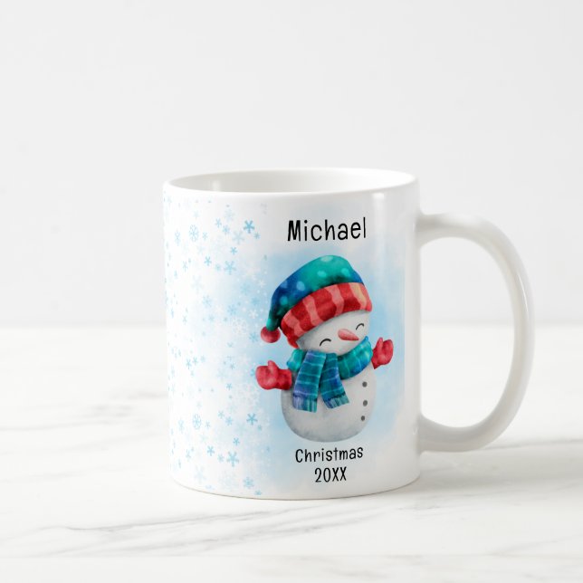 Mug Joli manchot Noël nom personnalisé (Droite)