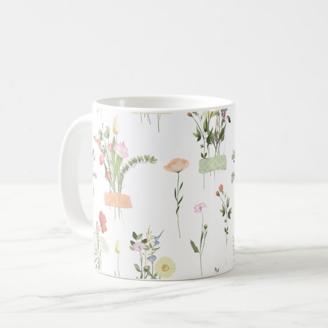 Mug Joli modèle floral Fleur sauvage (Devant gauche)