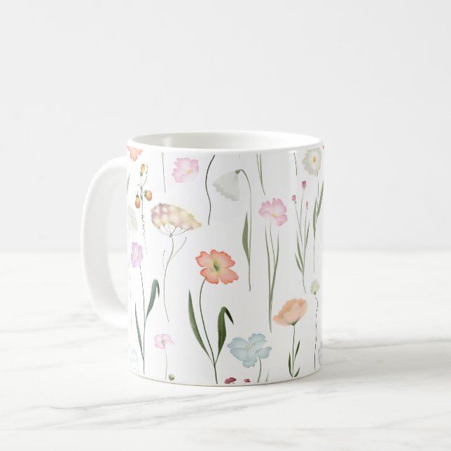 Mug Joli modèle floral Fleur sauvage (Devant gauche)