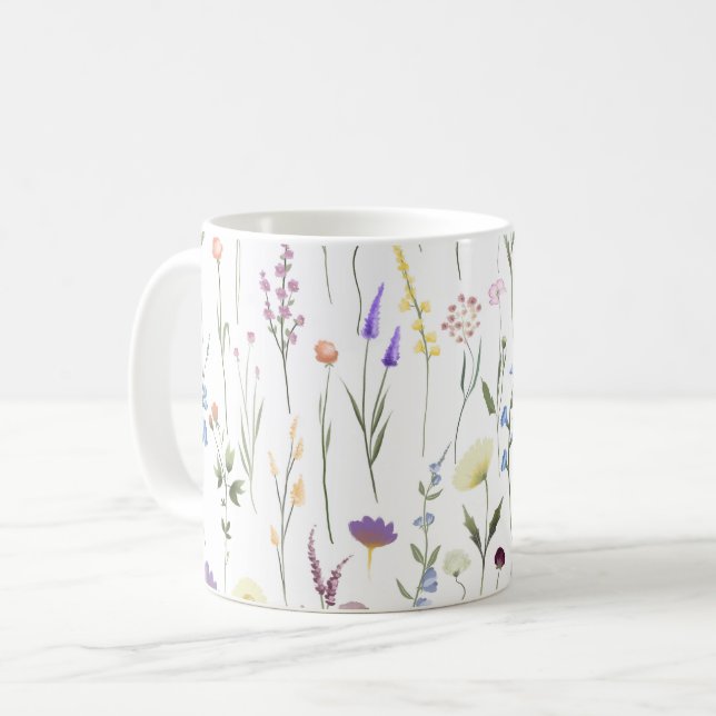 Mug Joli modèle floral Fleur sauvage (Devant gauche)