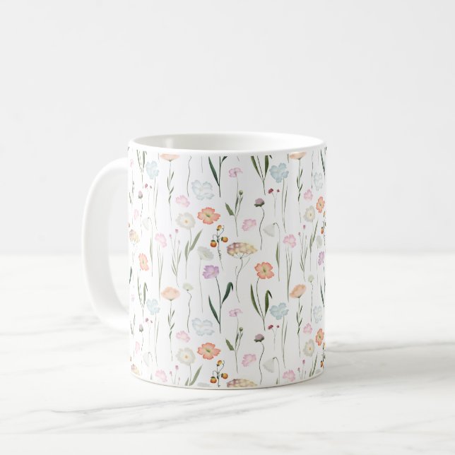 Mug Joli modèle floral Fleur sauvage (Devant gauche)