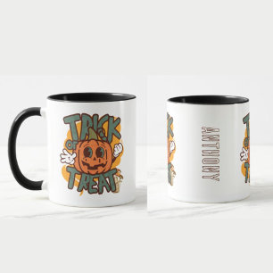 Mug Joli monogramme dessin citrouille rétro