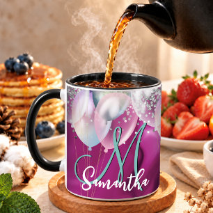 Mug Joli monogramme en ballon de fausse brillance arge