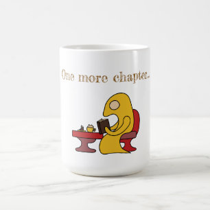 Mug Joli monstre jaune lecture dans un café