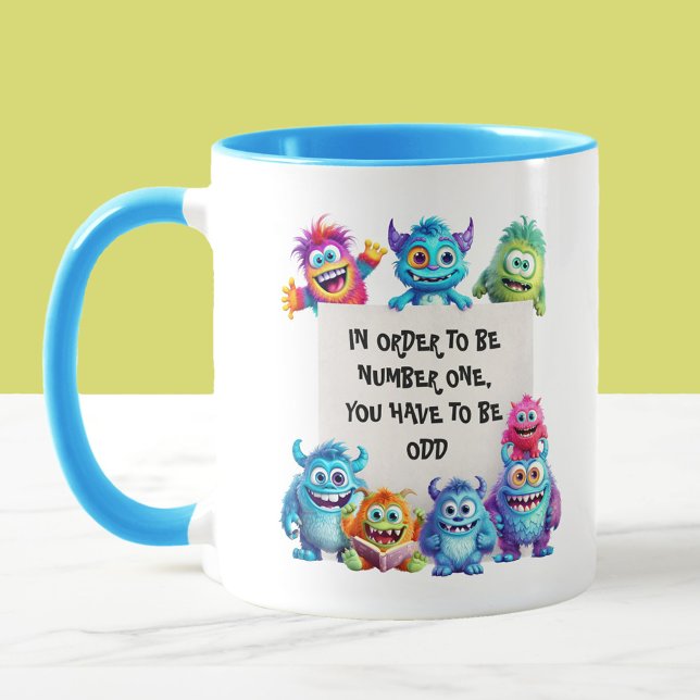 Mug Joli Monstres Coloré Drôle Texte (Cute Funny Monsters With Your Own Text Mug)