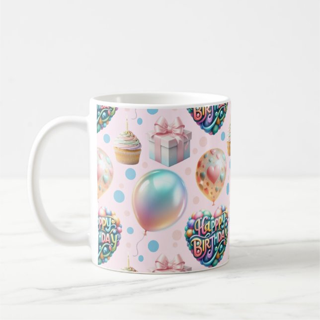 Mug Joli motif d'anniversaire pastel (Gauche)