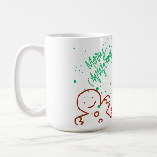 Mug Joli motif de bonhomme en pain d'épice et d'arbre