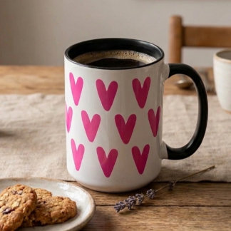 Mug Joli motif de cœur rose chaud
