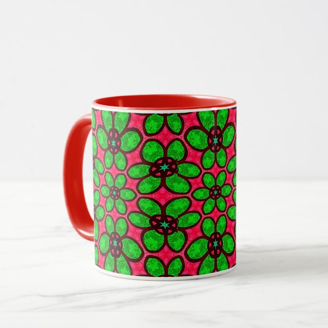 Mug Joli Motif de fleurs Abstraites (Devant gauche)