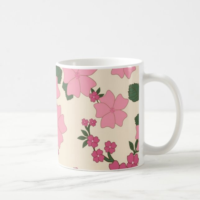 Mug Joli motif de fleurs roses (Droite)