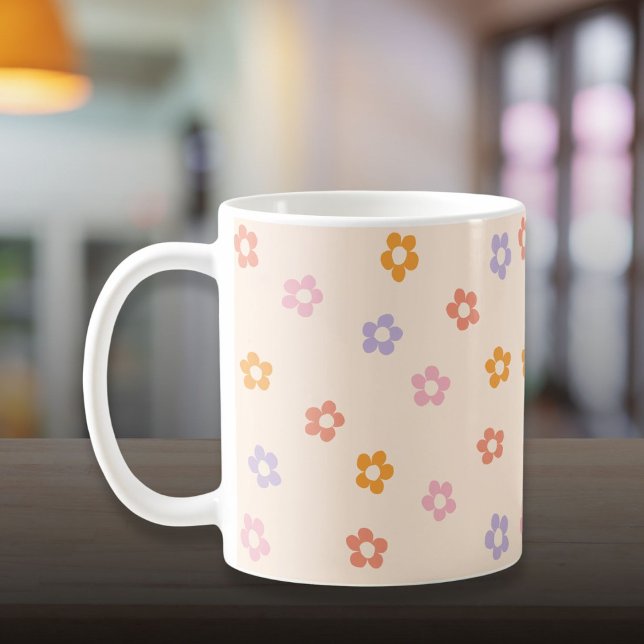 Mug Joli motif de marguerite colorée moderne (Cute Modern Colored Daisy Pattern Coffee Mug)