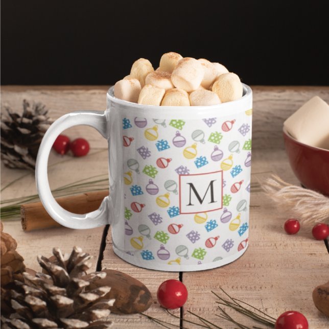 Mug Joli motif de Noël et monogramme (Créateur téléchargé)