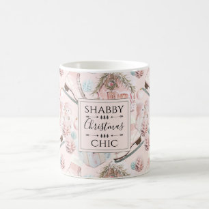 Mug Joli Motif de Noël rose Chic Shabby