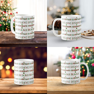 Mug Joli motif de Noël rouge et vert