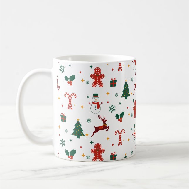 Mug Joli motif de vacances de Noël (Gauche)