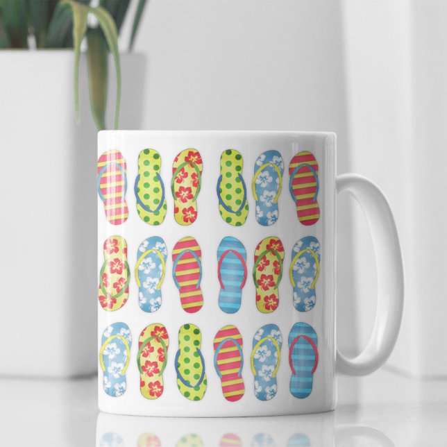 Mug Joli Motif d'été coloré (Trendy Flip Flops pattern coffee mug)