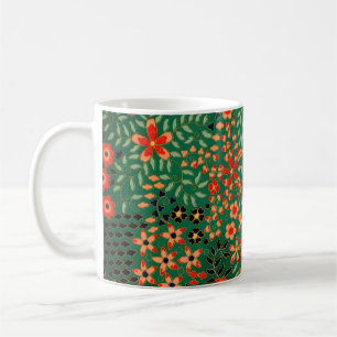 Mug joli motif floral japonais vintage