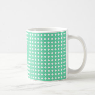 Mug Joli motif géométrique vert menthe et blanc