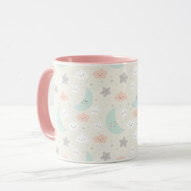 Mug Joli Motif Pastel Sky souriant (Devant gauche)