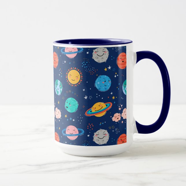 Mug Joli Motif Planète Souriante (Droite)