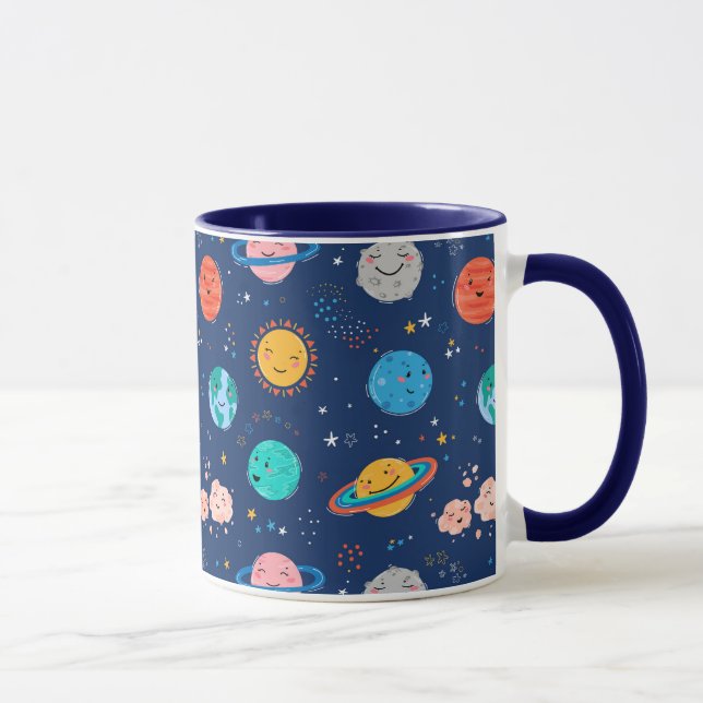 Mug Joli Motif Planète Souriante (Droite)