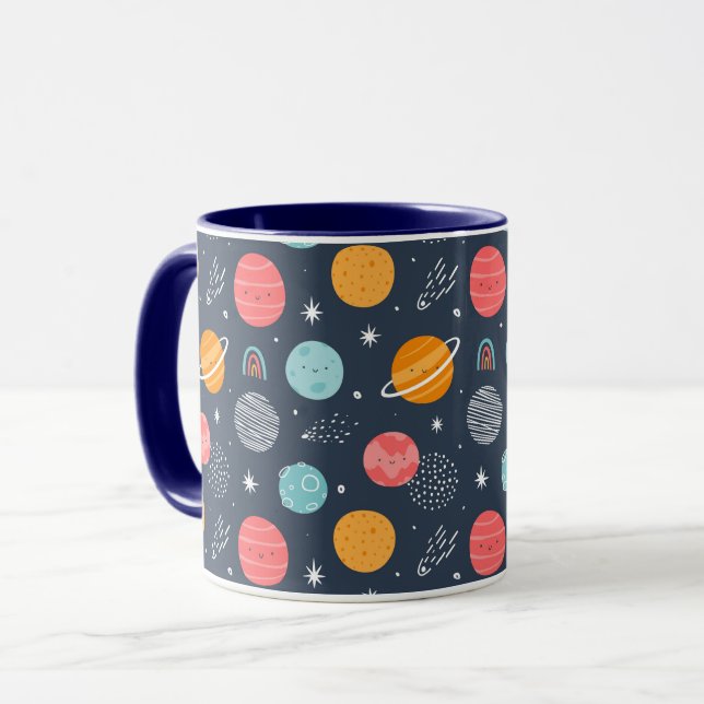 Mug Joli Motif Planète Souriante (Devant gauche)