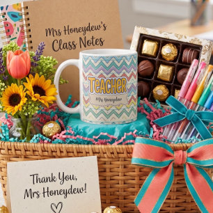 Mug Joli motif rétro d'école pour enseignante
